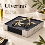 Ulverino™ Gilded Olive Branch Tray Napkin Holder
