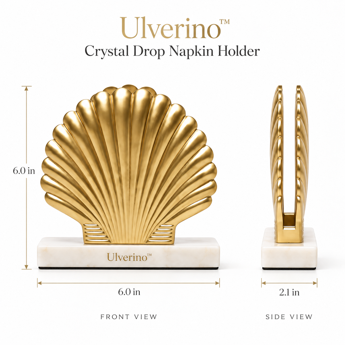 Ulverino™ Gilded Radiant Fan Marble Napkin Holder