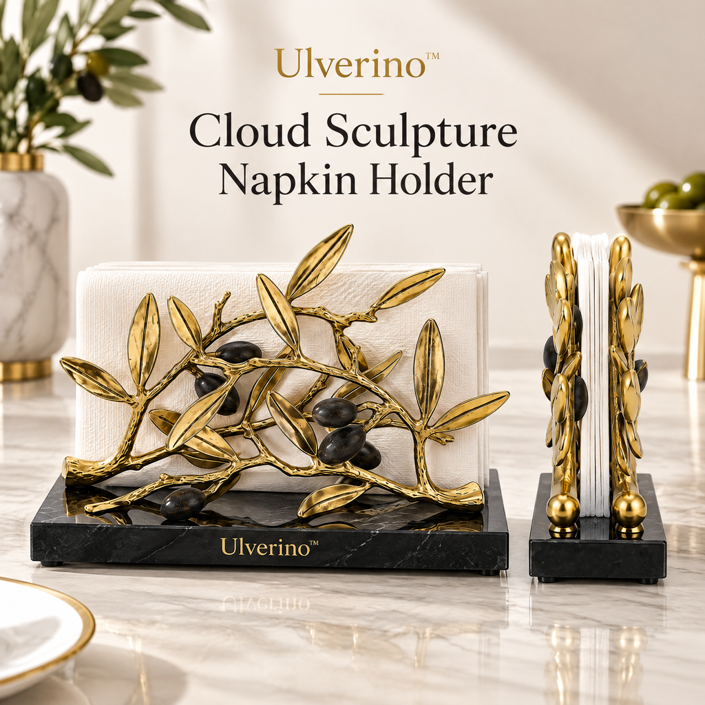 Ulverino™ Gilded Olive Grove Sculptural Napkin Holder