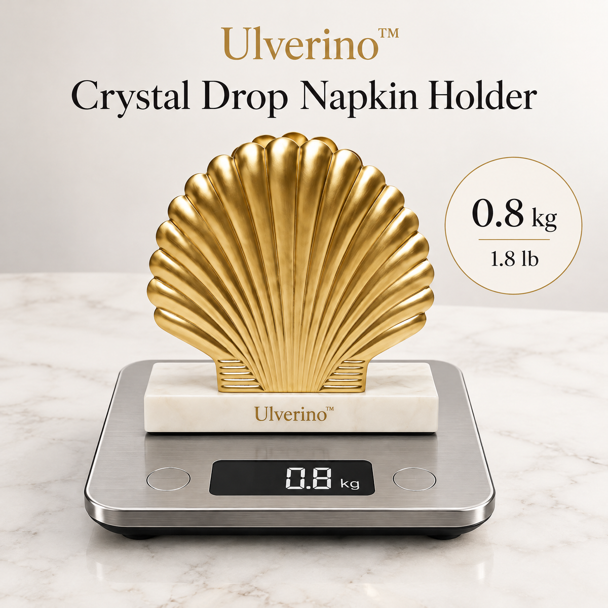 Ulverino™ Gilded Radiant Fan Marble Napkin Holder