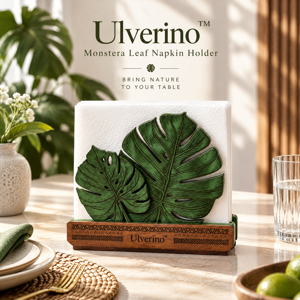 Ulverino™ Verdant Monstera Sculptural Napkin Holder