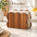 Ulverino™ Scalloped Acacia Wood Napkin Holder