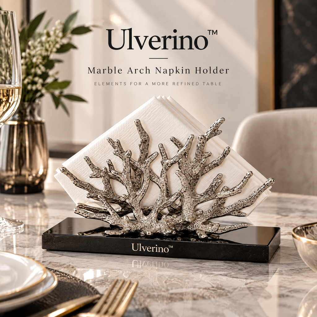 Ulverino™ Silver Coral Reef Sculptural Napkin Holder