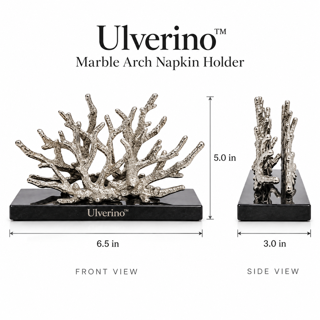 Ulverino™ Silver Coral Reef Sculptural Napkin Holder