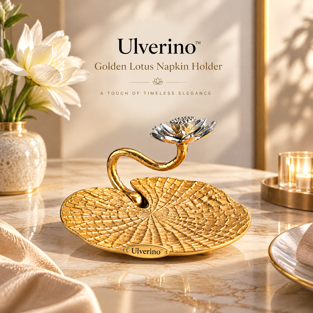 Ulverino™ Gilded Lotus Leaf Sculptural Tray