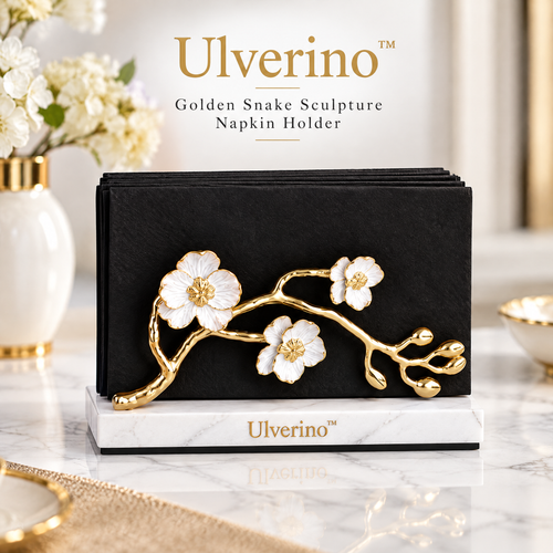 Ulverino™ Gilded Blossom Branch Sculptural Napkin Holder