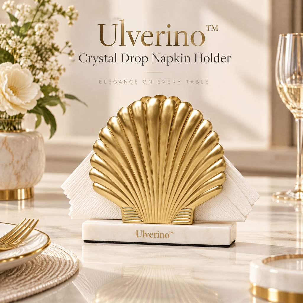 Ulverino™ Gilded Radiant Fan Marble Napkin Holder