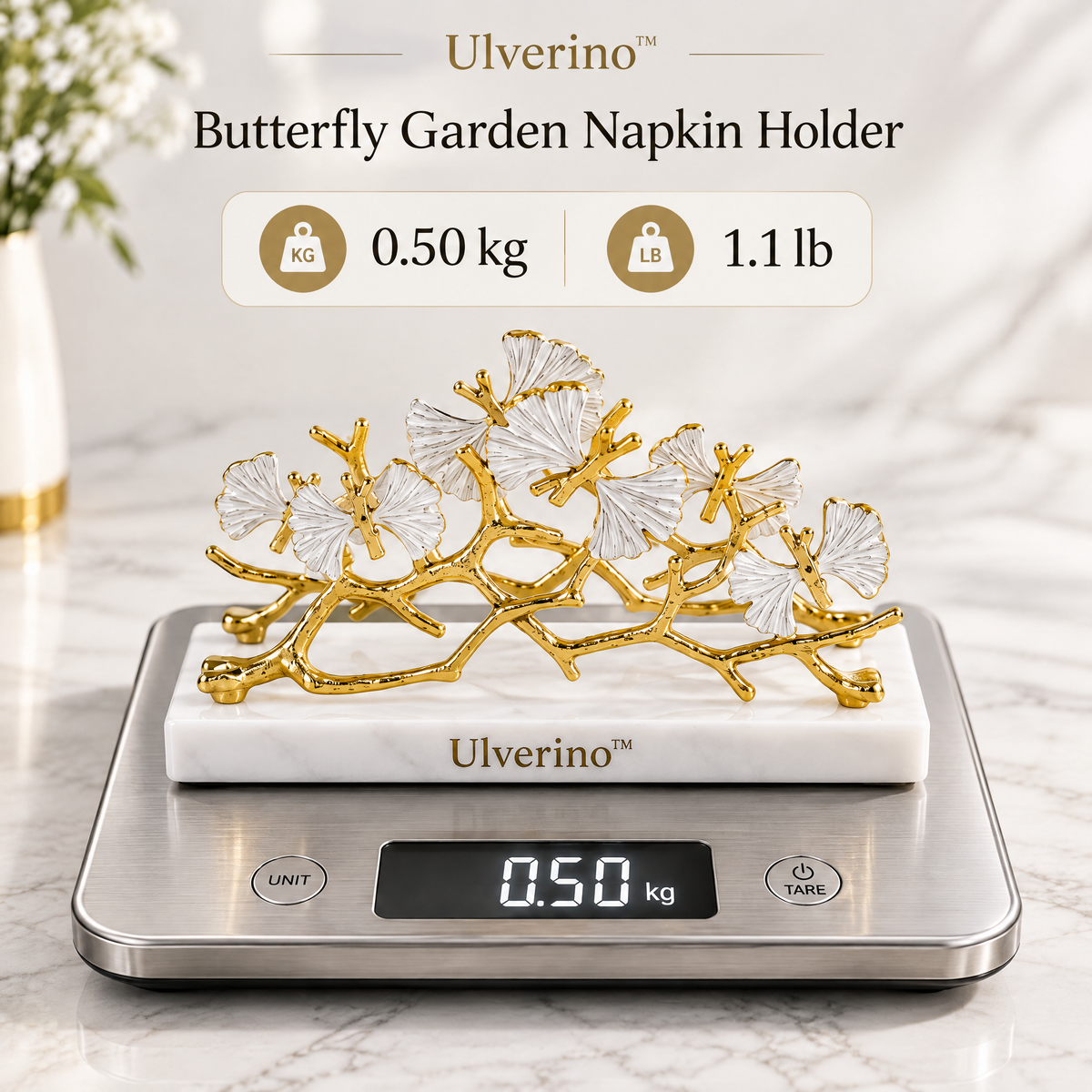 Ulverino™ Gilded Butterfly Garden Sculptural Napkin Holder