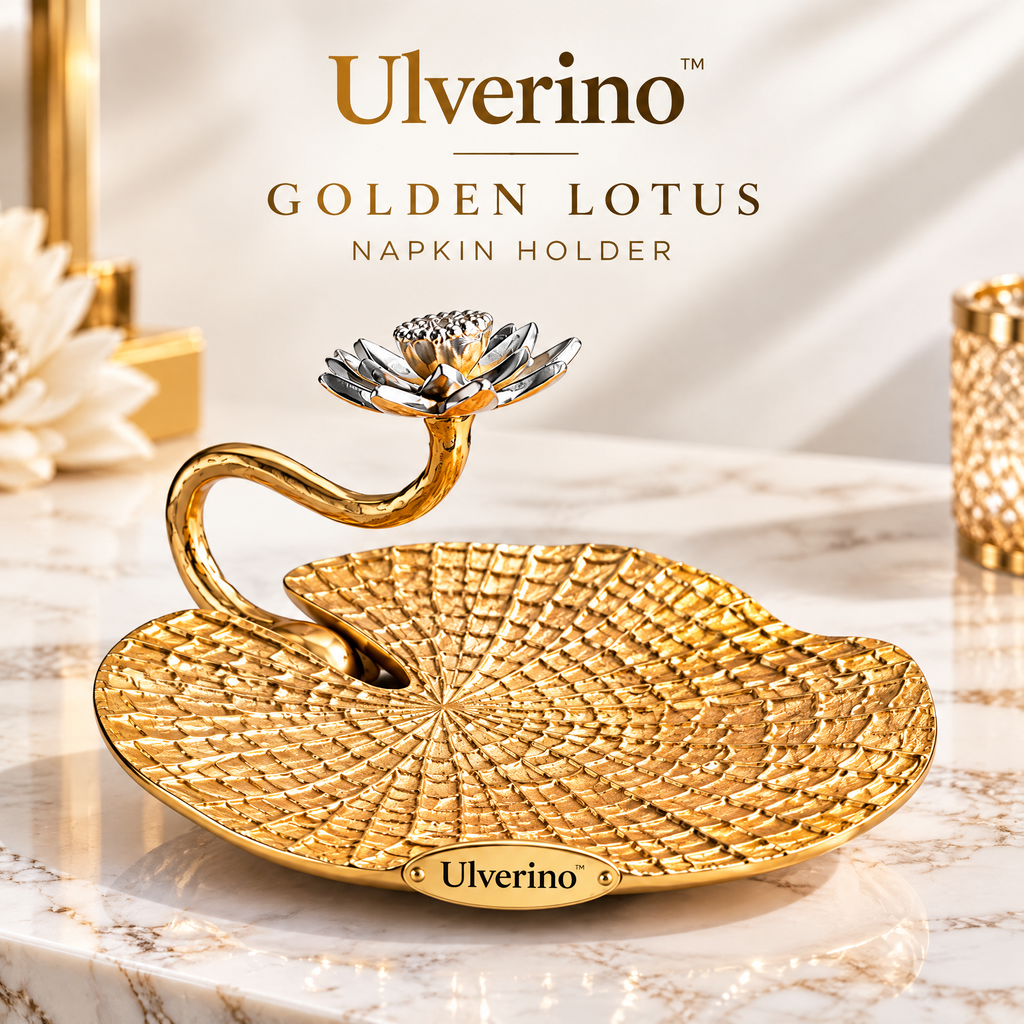 Ulverino™ Gilded Lotus Leaf Sculptural Tray