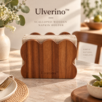 Ulverino™ Scalloped Acacia Wood Napkin Holder