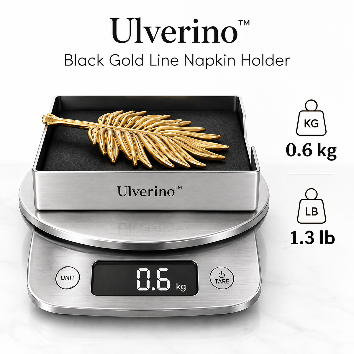 Ulverino™ Gilded Palm Crest Napkin Holder