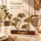 Ulverino™ Gilded Ginkgo Grove Sculptural Napkin Holder