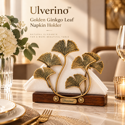 Ulverino™ Gilded Ginkgo Grove Sculptural Napkin Holder