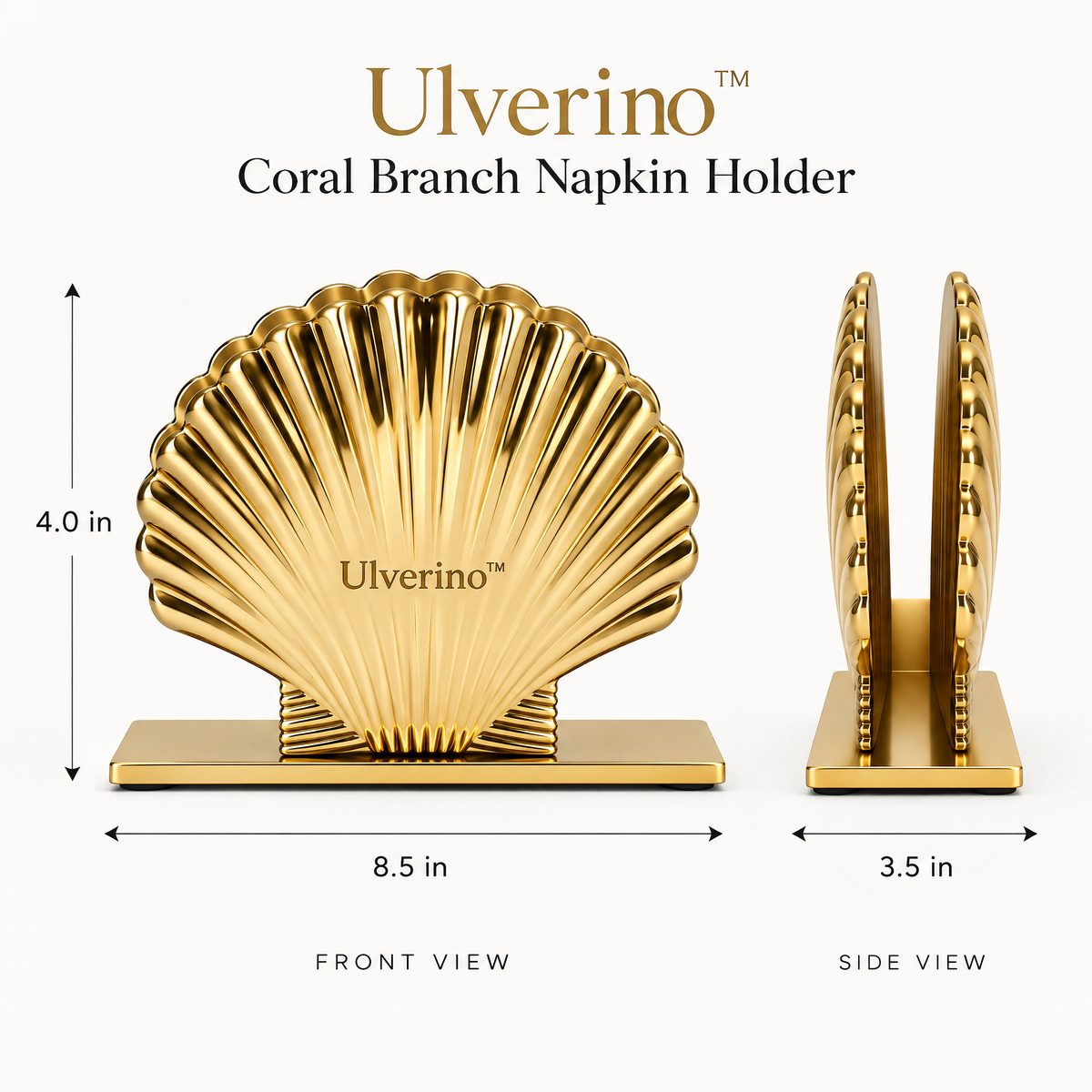 Ulverino™ Gilded Scallop Sculptural Napkin Holder