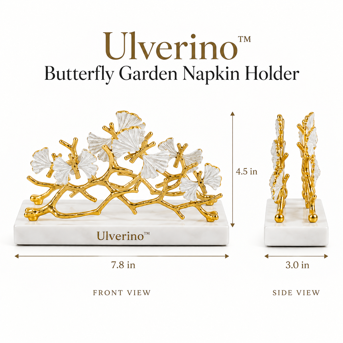 Ulverino™ Gilded Butterfly Garden Sculptural Napkin Holder