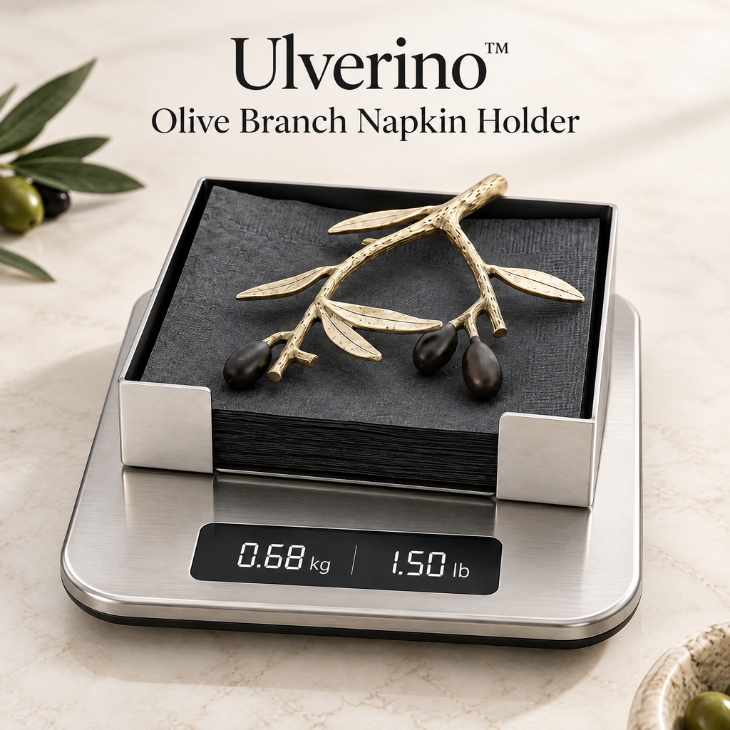 Ulverino™ Gilded Olive Branch Tray Napkin Holder