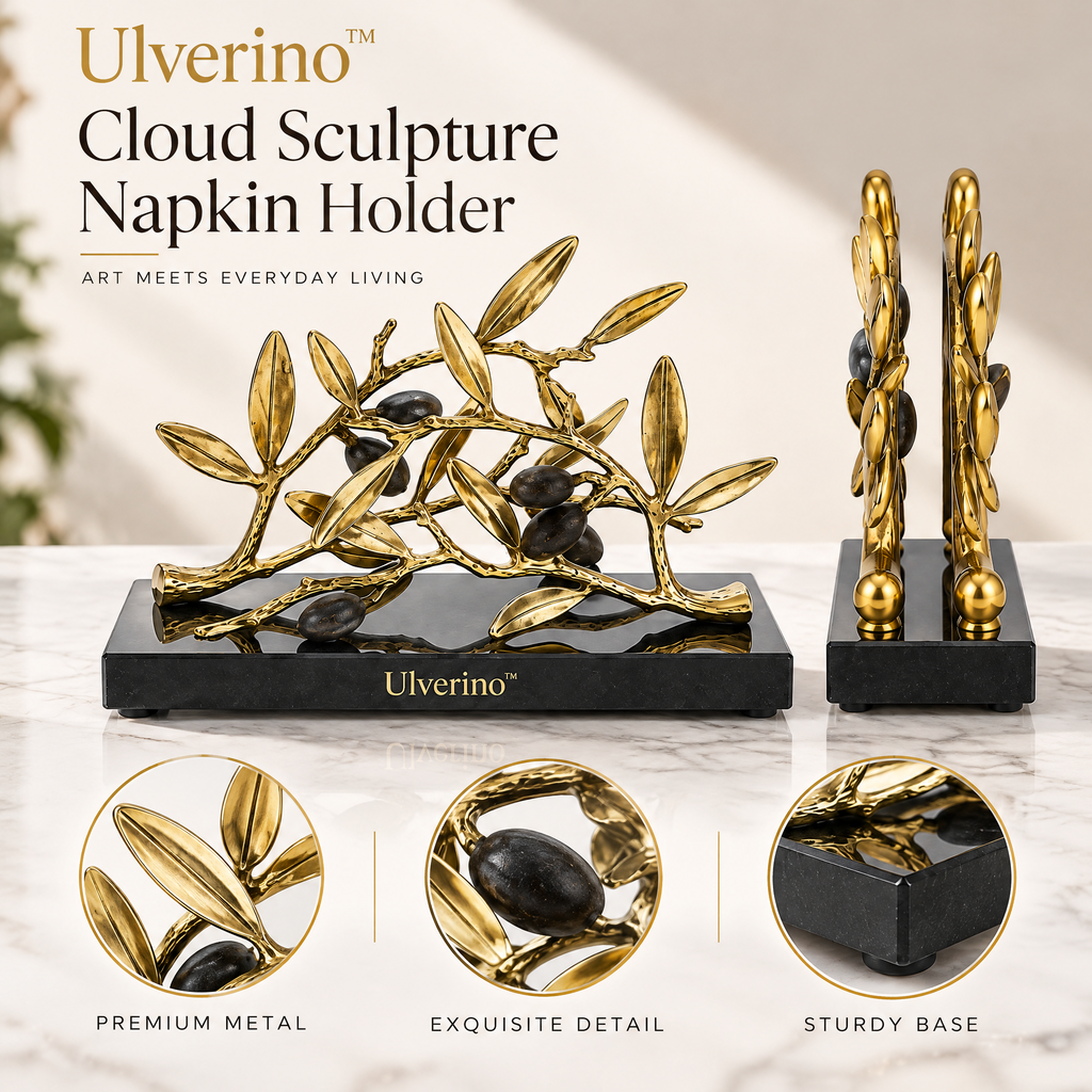Ulverino™ Gilded Olive Grove Sculptural Napkin Holder