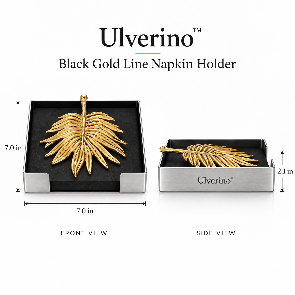 Ulverino™ Gilded Palm Crest Napkin Holder
