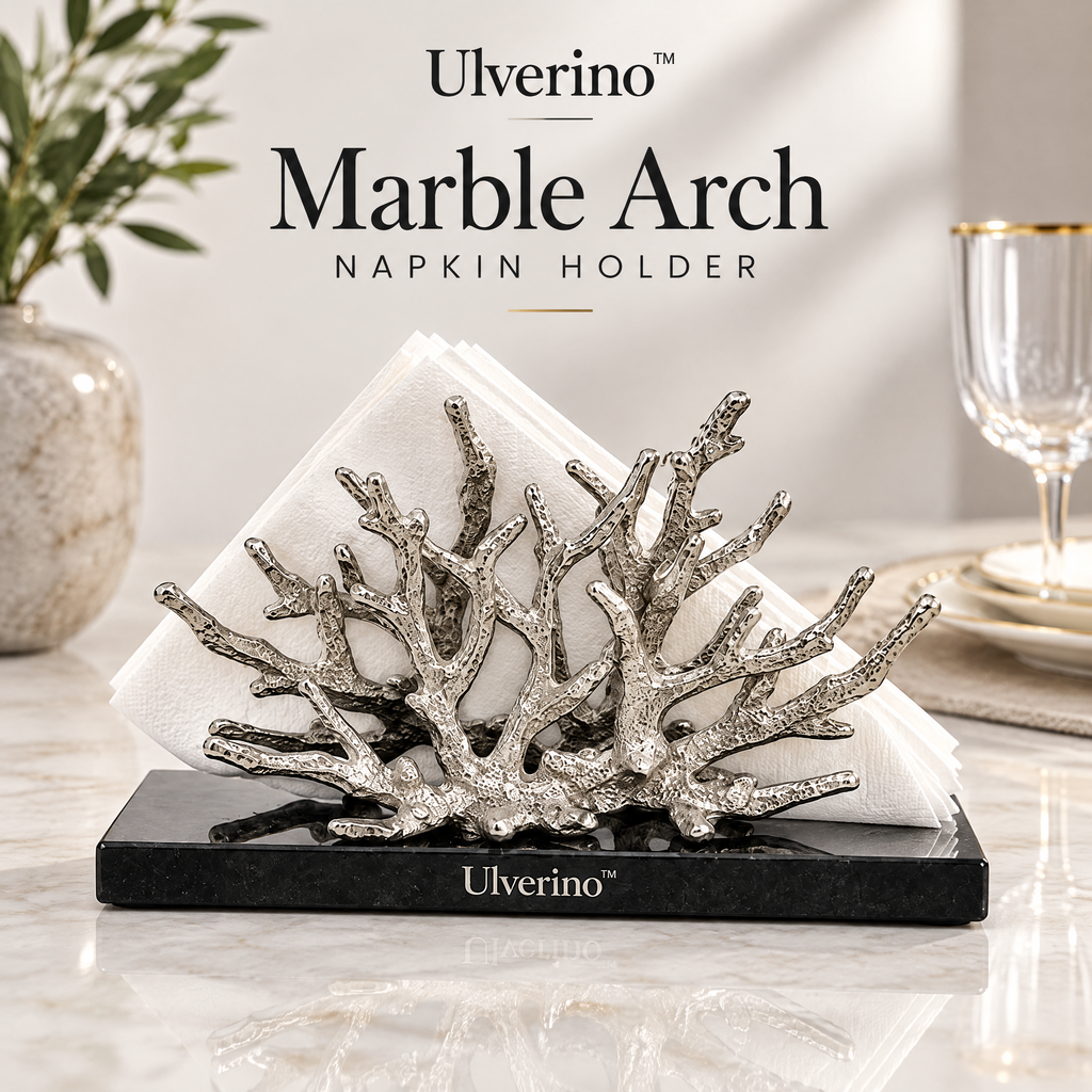 Ulverino™ Silver Coral Reef Sculptural Napkin Holder