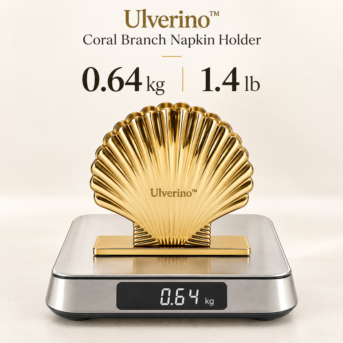 Ulverino™ Gilded Scallop Sculptural Napkin Holder