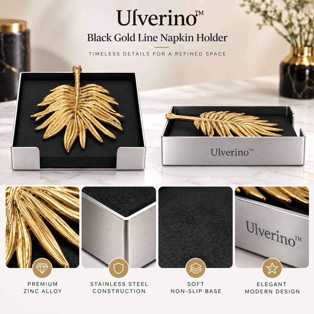 Ulverino™ Gilded Palm Crest Napkin Holder