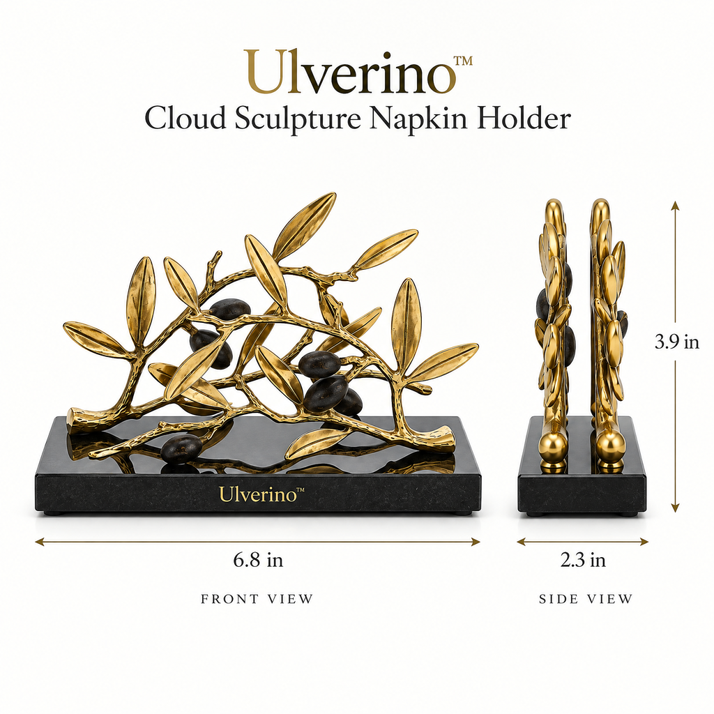 Ulverino™ Gilded Olive Grove Sculptural Napkin Holder