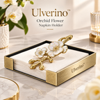 Ulverino™ Gilded Orchid Blossom Tray Napkin Holder